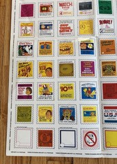 Vintage 1981 Scholastic Stamp Stickers Sheet Unused Humorous