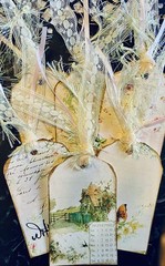 6 Junk Journal Tags Vintage Shabby Chic Lace Collage~Gifts~Scrapbooks~Cards~#7DL