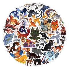 60PCS Warriors Cat Stickers for Kids Teens Adults, Cartoon Kids Stickers for …