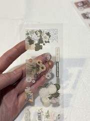 Floral Waterproof PET Sticker 6 Sheets Set Scrapbooking & Journaling Stickers