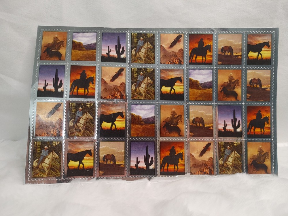 Vtg Cal Farley’s Camp Full Sheet Southwest Theme Stickers Stamp Shaped Stickers