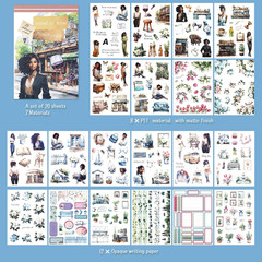 Pre-Cut Journaling Sticker , 20 Sheets – 270 PCS Fashion Colored Women Planner D
