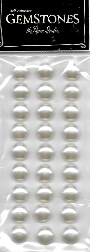 Gems Pearl Round 10mm Pearls White Cream Wedding Grandma Paper Studio Stickers