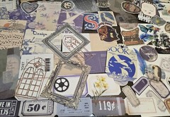 Lot Junk Journal Kit Paper Stickers Tickets Tags Labels Ephemera Cards Tags Book