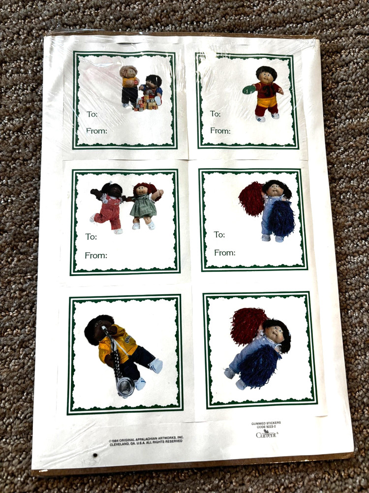 Vintage Cabbage Patch Kids 1984 Gummed Stickers Set of 74 SEALED Code 9223-2