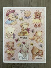 Vintage Hallmark Sweet Teddy Bear Stickers With Kind Messages 3+ Sheets