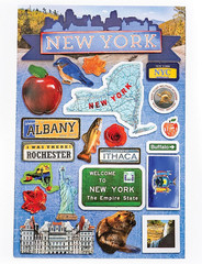 Die-Cut Dimensional & Foil Accent Travel Scrapbook Sticker Sheet – New York Stat