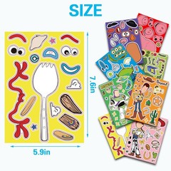 40 Pcs DIY Make a Face Stickers Kit, Cartoon Stickers for Birthday Party Decor
