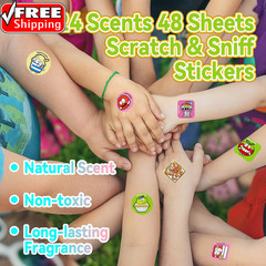 Scratch and Sniff Stickers, 1152 Pieces Fruits and Foods Snacks Smelly Stickers,