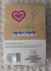 2 Crafters Square Diamond Painting HEART Key Chain + CIRCLE Key Chain Wood Fun