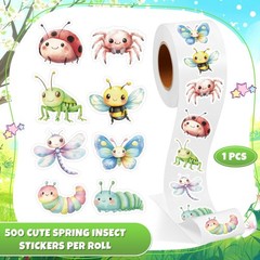 1 Roll Cute Bug Insect Stickers Decal Reward Cute Office Supplies Incentives …