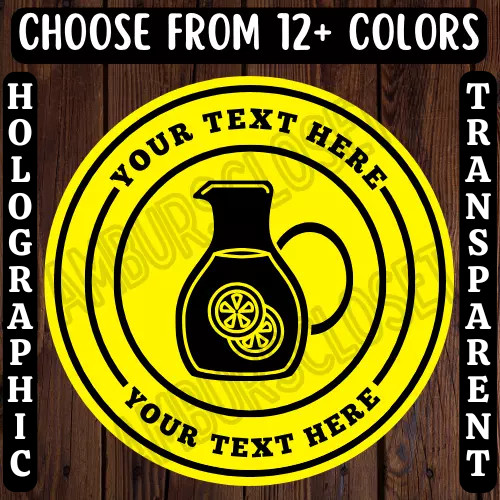 40 CUSTOM DRINK CUP STICKERS 2″ LABELS Beverages SCRATCH RESISTANT Lemonade Tea
