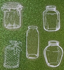 SMALL WHITE DECORATIVE JAR Mylar Stickers•Canning•Vase •Food•Glass•Card Making