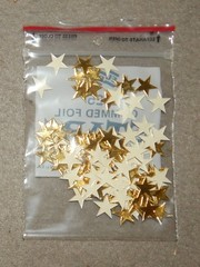 3 Packs Vintage Gold Star Foil Gummed Stickers (1/2″, 125 per pack, 375 total)
