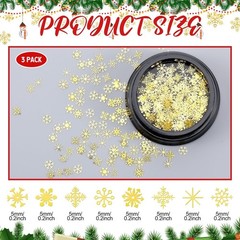 «300 Pcs Mini Metal Snowflake for Craft 0.2 Inch Small inch/ 5 mm, Gold «