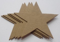 (5) POINT STARS – Bare Raw Chipboard Die Cuts – Embellishment