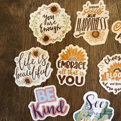 Set of 12 Motivational Positive Quote stickers FREE SHIPPING