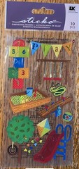 Sticko Play Ground Slide Sandbox Tire Swing Kite Hop Scotch School Recess Park