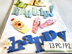 K&Company Happy Trails Vacation 3D Chipboard Stickers Scrapbook Word Accents NOS