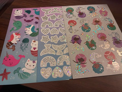 3 Small Sheets of Mermaid Related Stickers from American Greetings