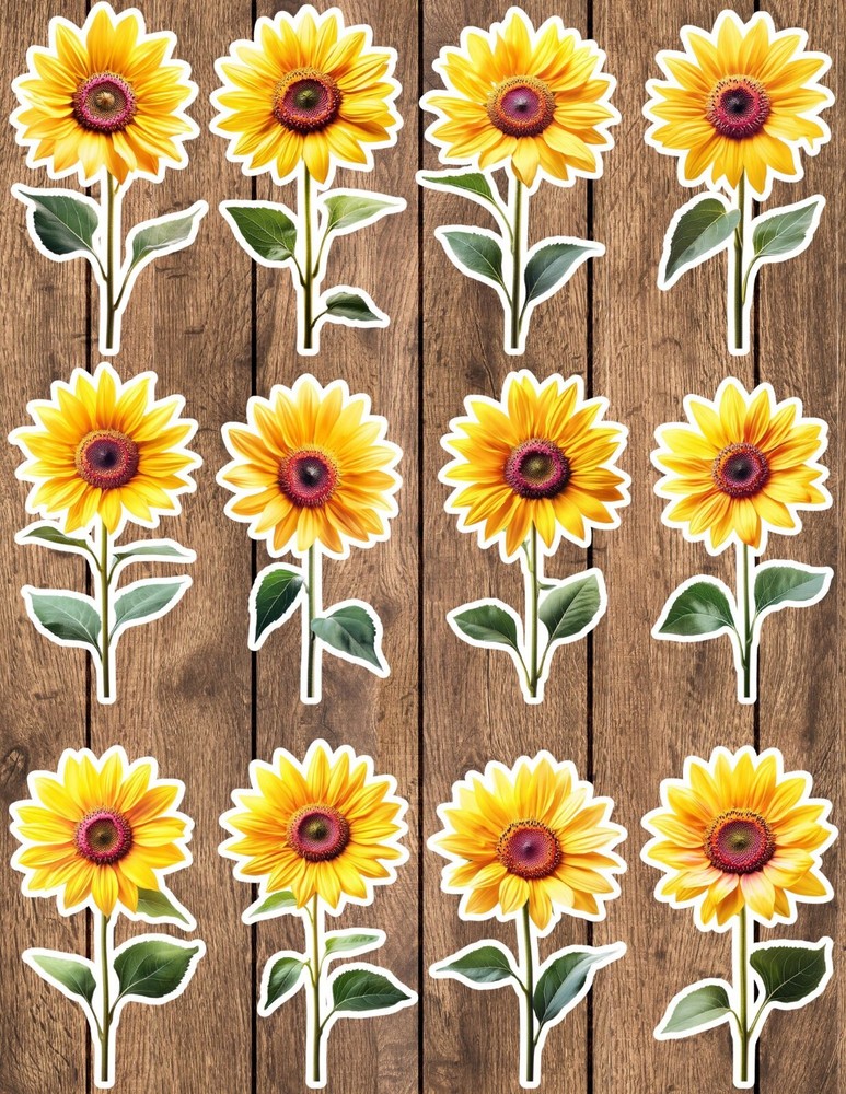 Sunflowers Die Cut Vinyl Stickers Scrapbooking Laptop Waterbottle