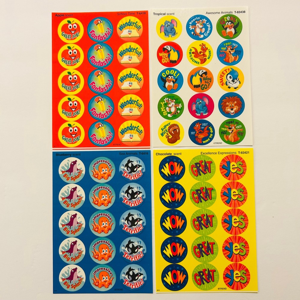 Trend Scratch n Sniff Scented Stickers CHOCOLATE | BLUEBERRY | TROPICAL +more