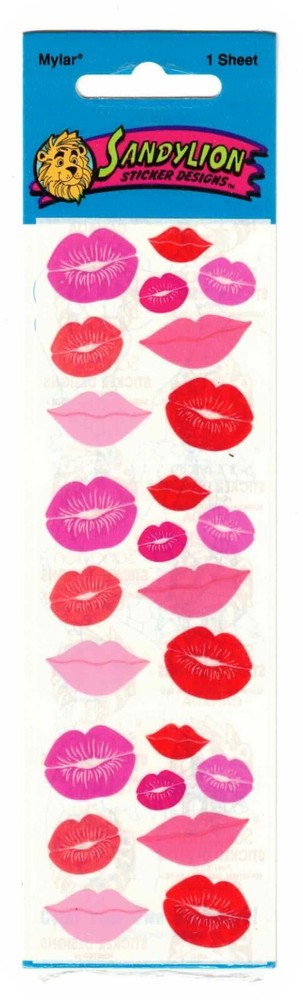 Vintage Pink Red Mouth Lips Kiss SWAK New Pack Sandylion Scrapbook Stickers!