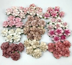 60 Mixed 1-1/2″ of 12 Colors Paper Flower Wedding Scrapbook (TH/R21-Set-Pink-A3)