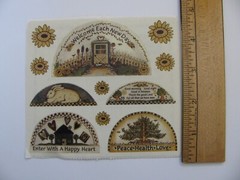 Joy Marie COUNTRY ARCH Stickers Flowers Welcome Bunny Tree Peace 1 Sheet NOS