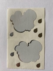 CLOUD FOIL Sticker(8pc)Mrs.Grossman’s •Raindrop•Weather•Sky•Rain•Metallic•White