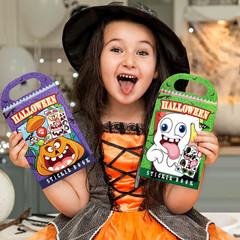 Halloween Make-a-Face Sticker Books 3-Pack,Halloween Toys Activity Pad for Kids