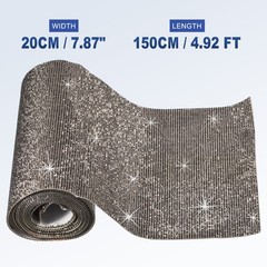 Bling Rhinestone Sheet Self-Adhesive Sticker 7.87 Inch x 4.92 FT Black