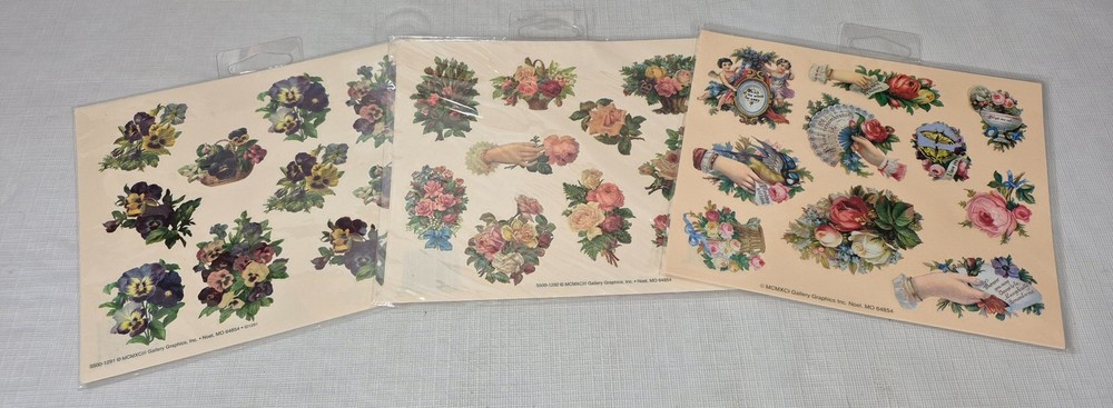 Gallery Graphics Victorian Stickers flowers & more 12 sheets 1990’s NOS