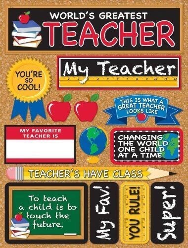Reminisce Signature Series 3-Dimensional Sticker, World’s Greatest Teacher