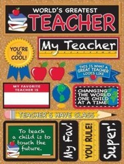 Reminisce Signature Series 3-Dimensional Sticker, World’s Greatest Teacher