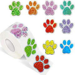 500Pcs Fall Thanksgiving Stickers Roll 1.2In Laser Turkey Waterproof Decals 5 Co