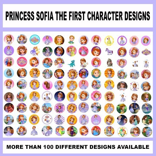 100 Precut PRINCESS SOFIA THE FIRST BOTTLE CAP CHARM TRAY IMAGES 1 inch GIRLS