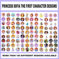 100 Precut PRINCESS SOFIA THE FIRST BOTTLE CAP CHARM TRAY IMAGES 1 inch GIRLS