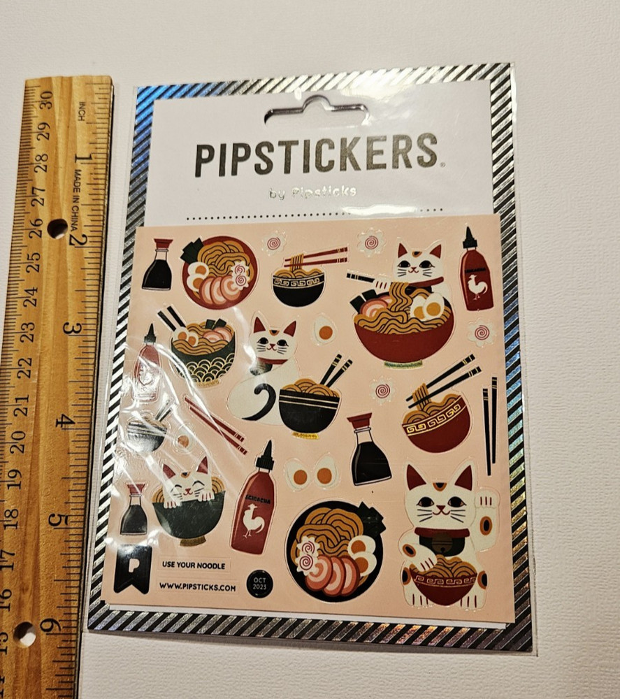 Pipstickers Lot of 1 Package ~Use Your Noodle~ Stickers 1 Sheet NIP 2023