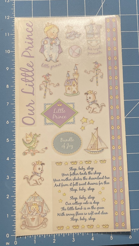PSX Designs Sticker Sheet Lot Our Little Prince Baby Boy 2004