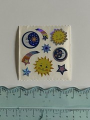 Vintage Sandylion Celestial Sun Moon Stars Foil Mylar Shiny Holographic Stickers