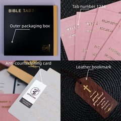 UPAFEXXI-Leather Bible Tabs, Tabs for Women 80 Count (Pack of 1), Pink