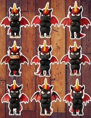 Dark Angry Unicorn Vinyl Die Cut Stickers Set Scrapbooking Laptop Water Bottle