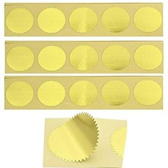 100 Pcs Gold Vintage Embosser Stamp Seal Blank Certificate Self-Adhesive Sticker
