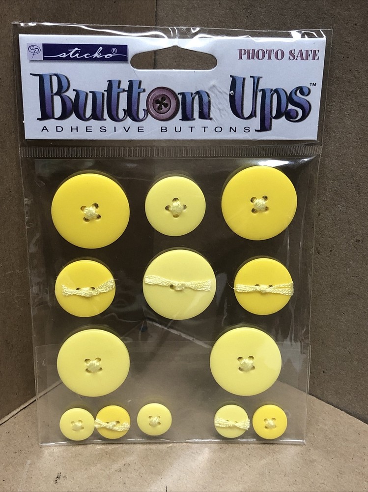 Stickopotamus-Yellow ADHESIVE BUTTONS-13PC SET-EK SUCCESS-SPBUS03