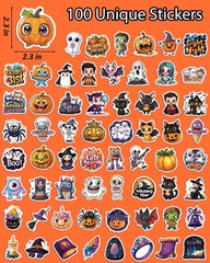 100 Pcs Halloween Party Favors Stickers Waterproof Decals for Water Bottles