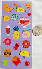 Hallmark stickers funny face foods pineapple taco banana pizza cherry lime donut