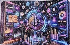 VIBRANT Glitter Bitcoin BTC Themed Credit/Debit Card Sticker Skin PVC