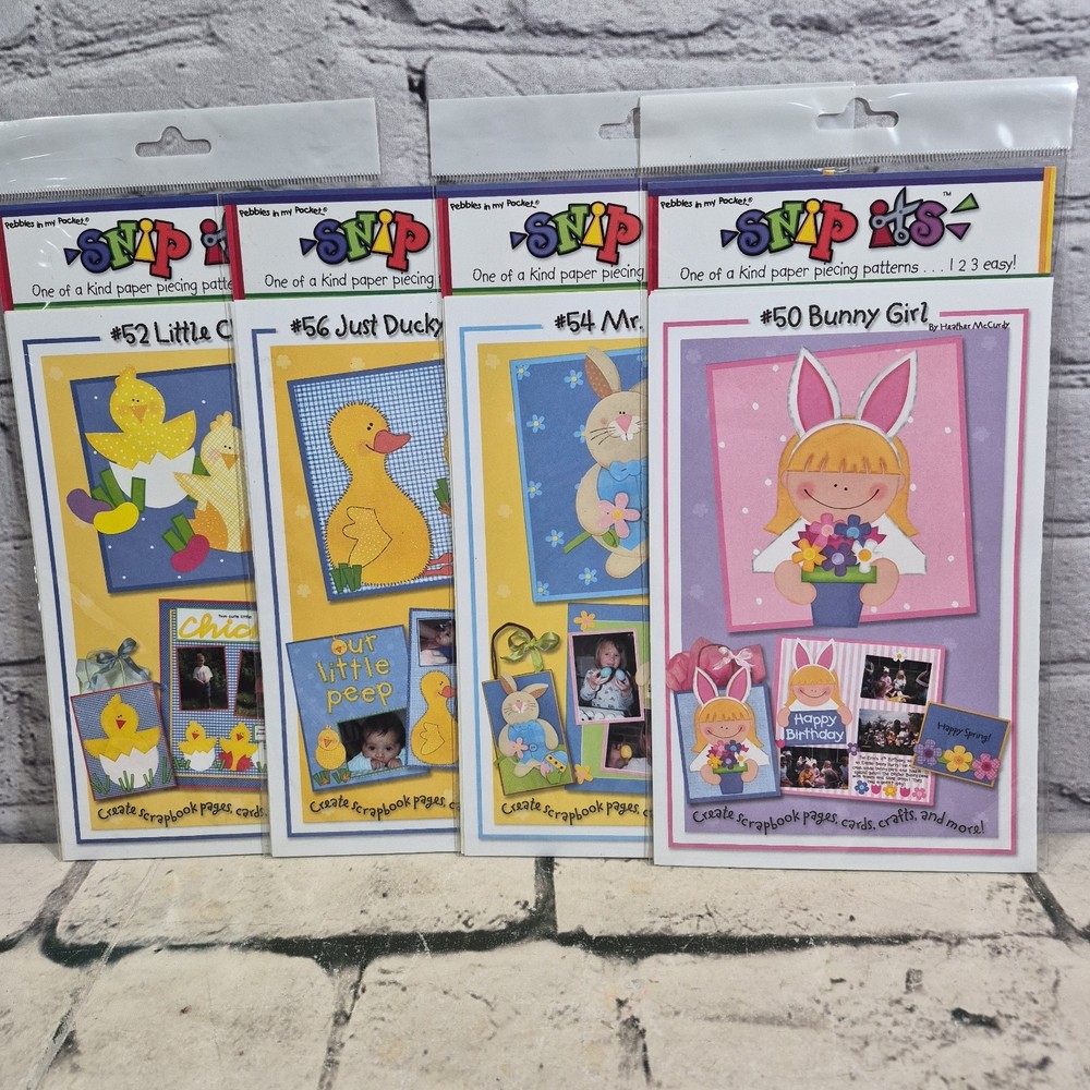 Snip Its Paper Patterns Scrapbooking Cut-Outs Lot Of 4 Kits Spring Easter