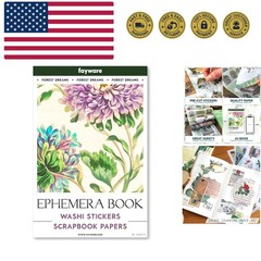 Washi Vintage Stickers for Scrapbooking – Ephemera Book for Journaling with 4…